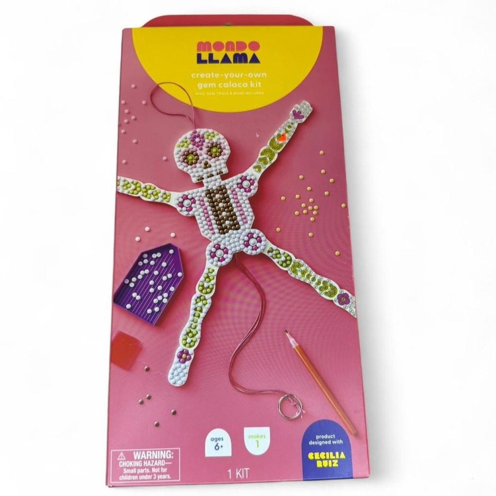 Mondo Llama Create Your Own Gem Calaca Kit Ages 6+ Dia de Muertos, New, Lot of 2 - Picture 6 of 6